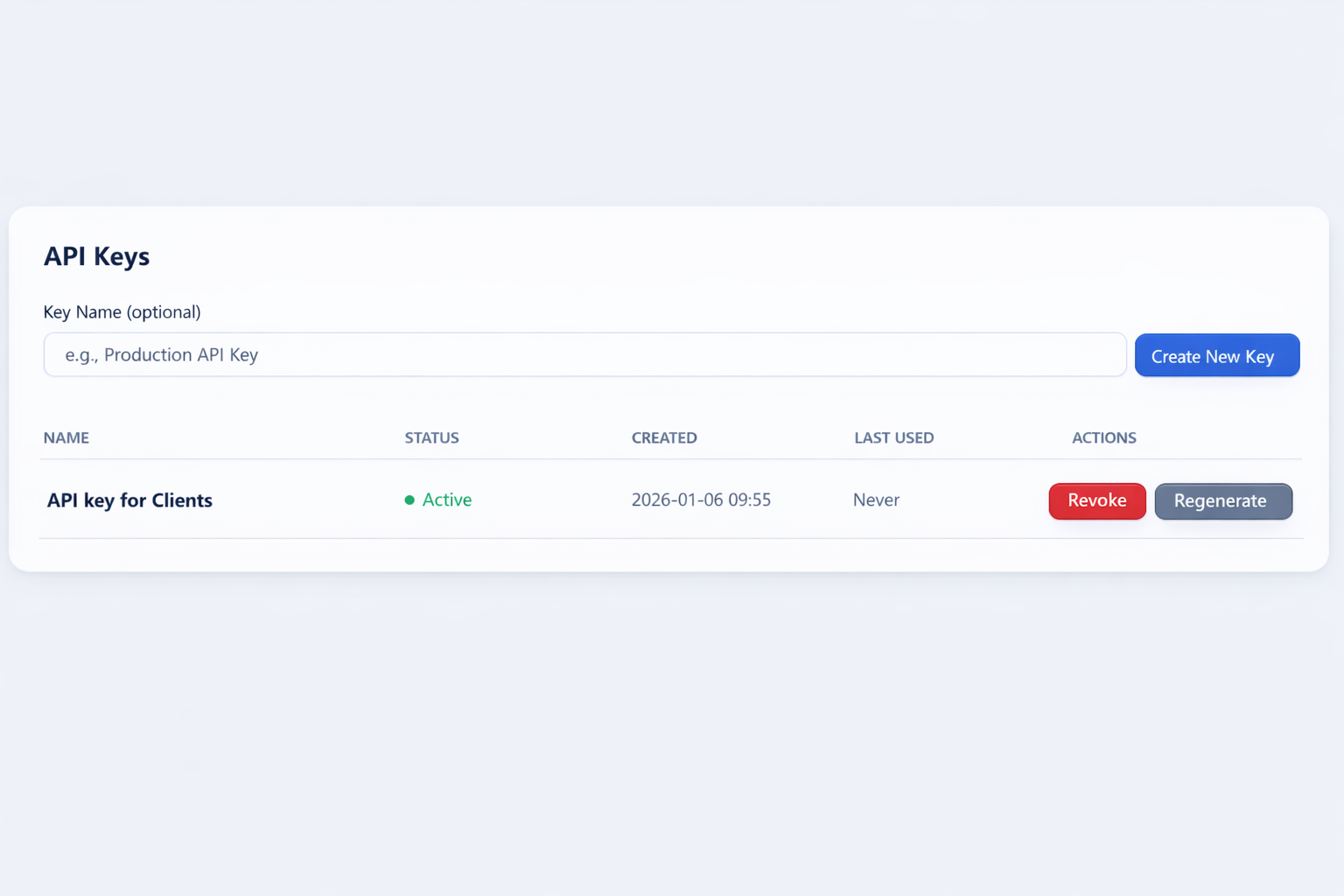 CSV API Bridge API keys